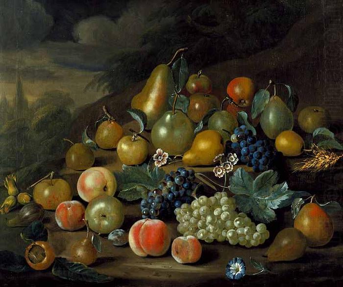 Charles Collins A Still Life of Pears, Peaches and Grapes